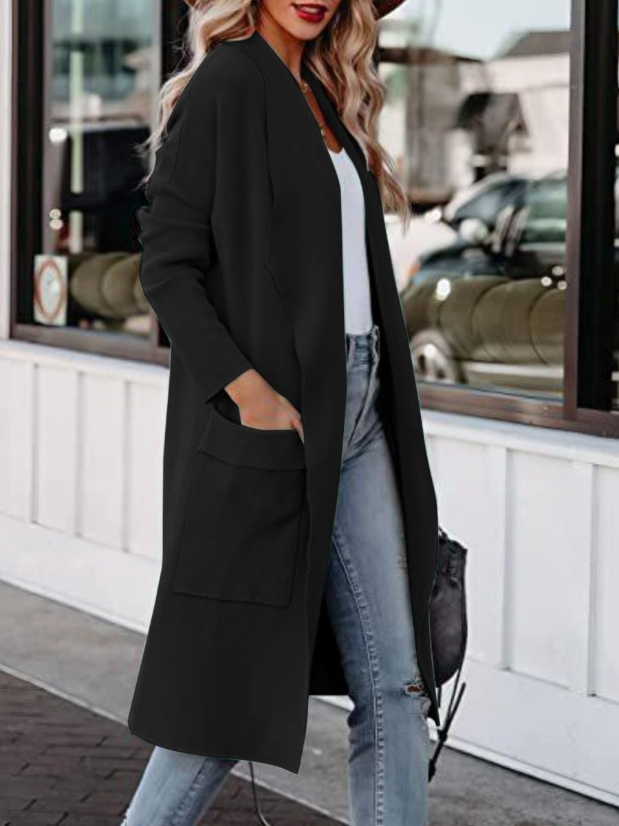 Open Front Dropped Shoulder Outerwear - AMVIM