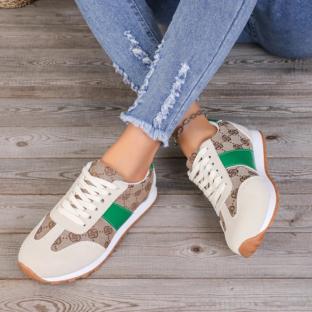 Patterned Lace - Up Sneakers for Everyday Comfort - AMVIM