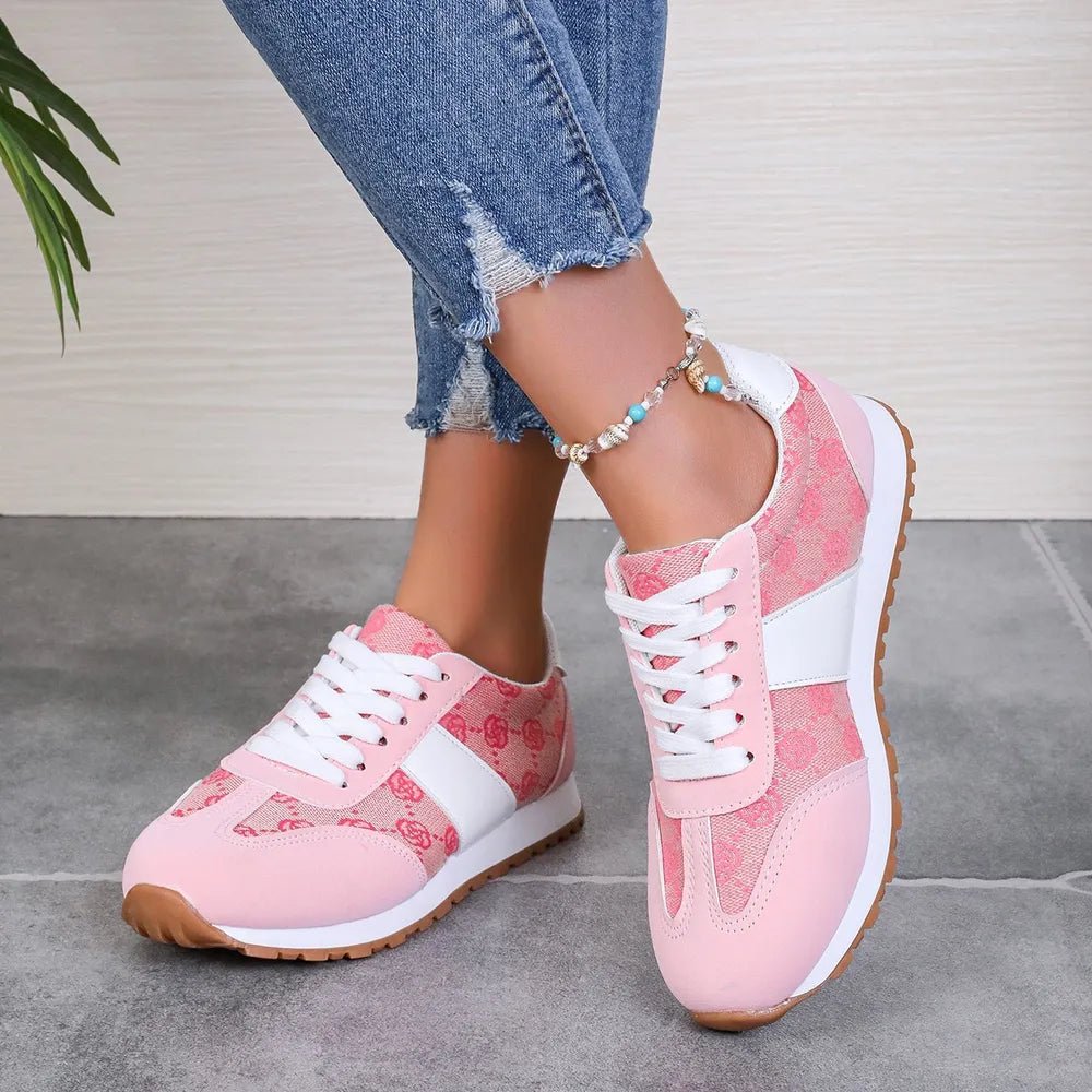 Patterned Lace - Up Sneakers for Everyday Comfort - AMVIM