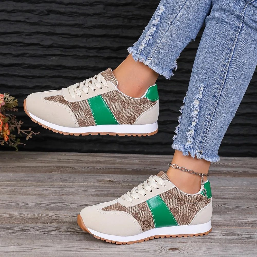 Patterned Lace - Up Sneakers for Everyday Comfort - AMVIM