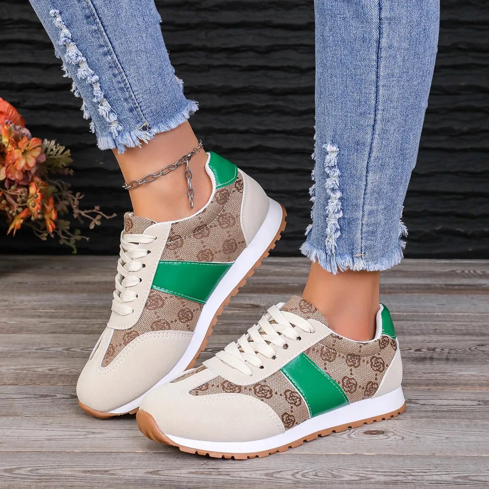 Patterned Lace - Up Sneakers for Everyday Comfort - AMVIM