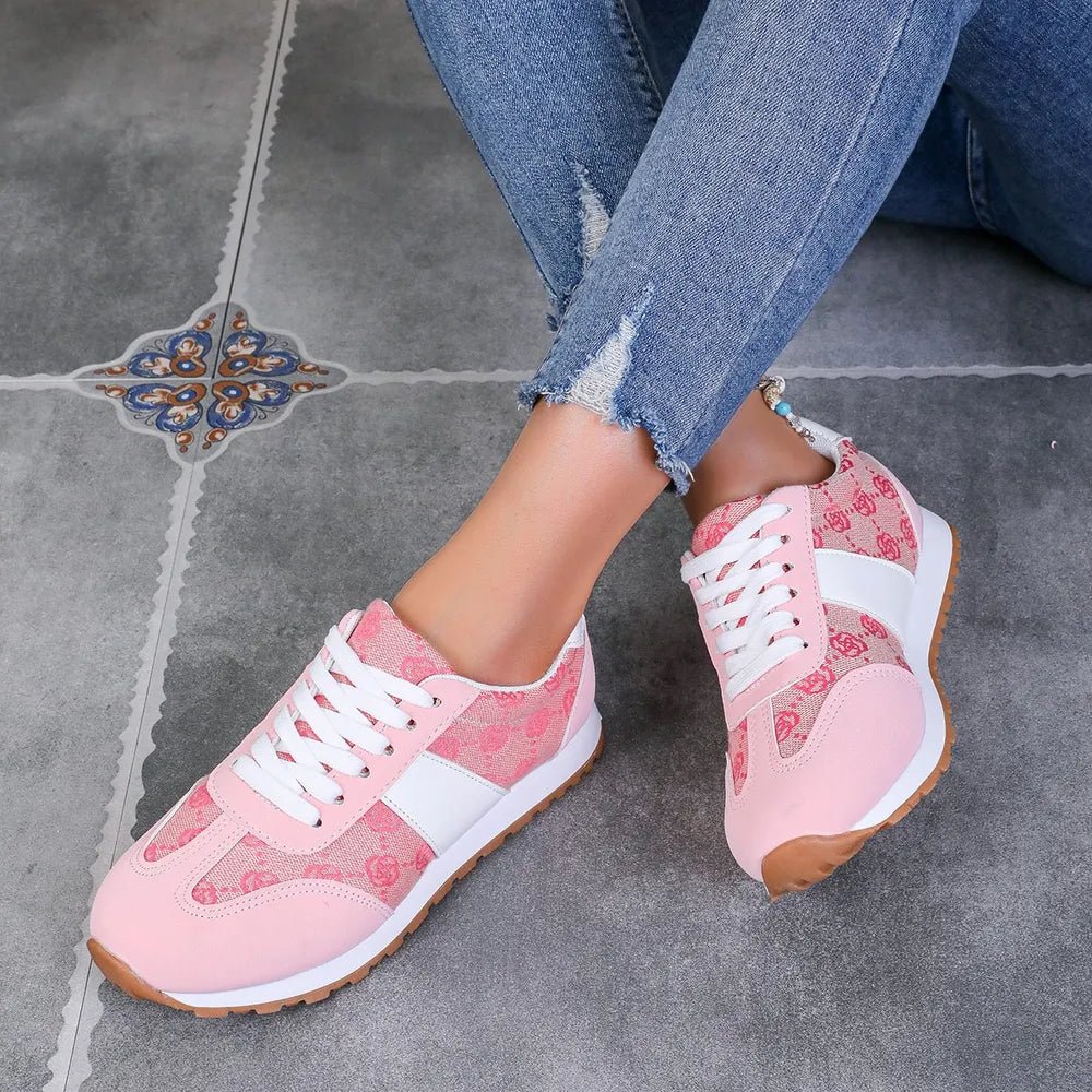 Patterned Lace - Up Sneakers for Everyday Comfort - AMVIM