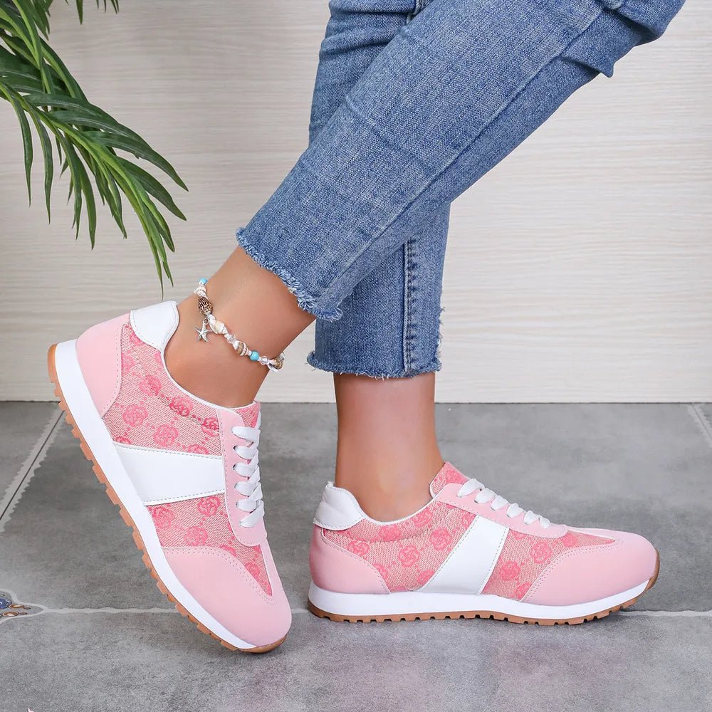 Patterned Lace - Up Sneakers for Everyday Comfort - AMVIM