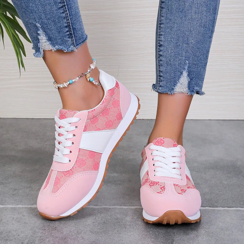 Patterned Lace - Up Sneakers for Everyday Comfort - AMVIM
