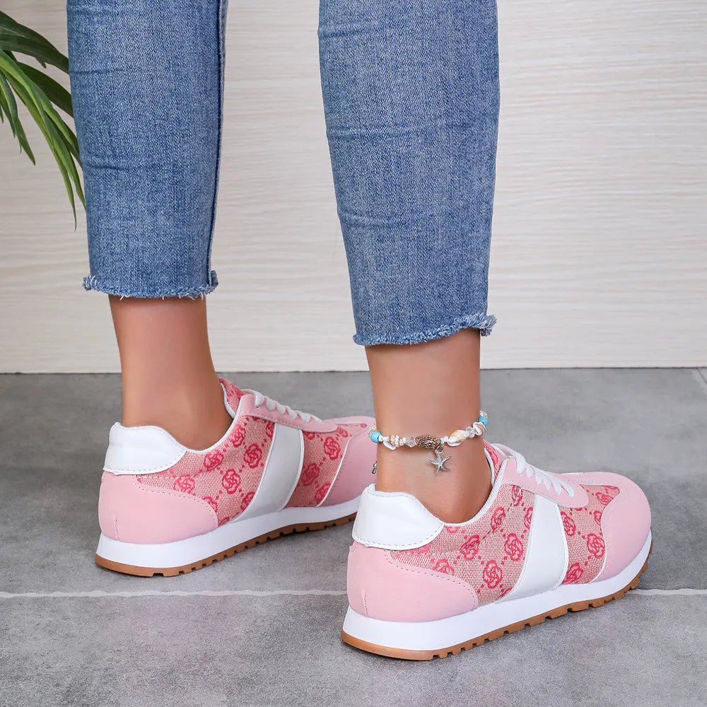 Patterned Lace - Up Sneakers for Everyday Comfort - AMVIM