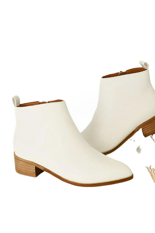 PU Leather Block Heel Boots for Daily Comfort - AMVIM