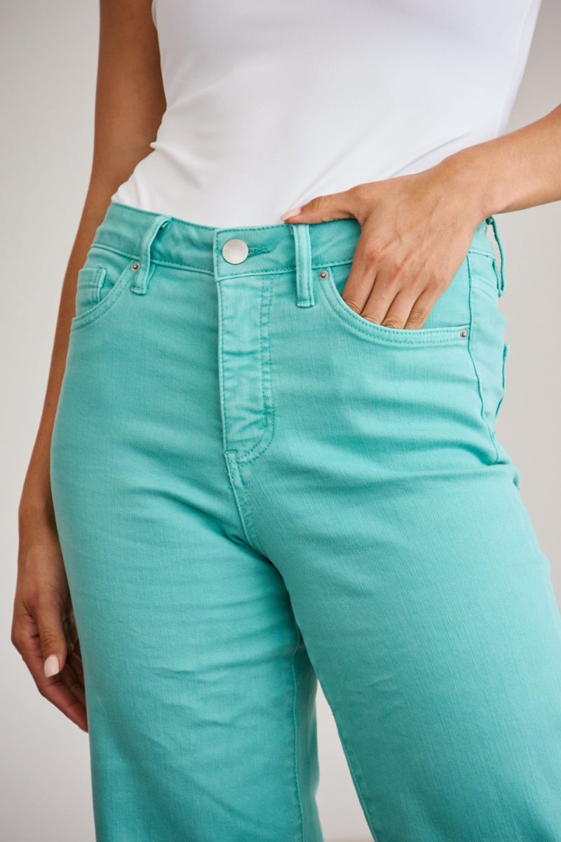 RFM Crop Chloe Full Size Tummy Control High Waist Raw Hem Jeans - AMVIM