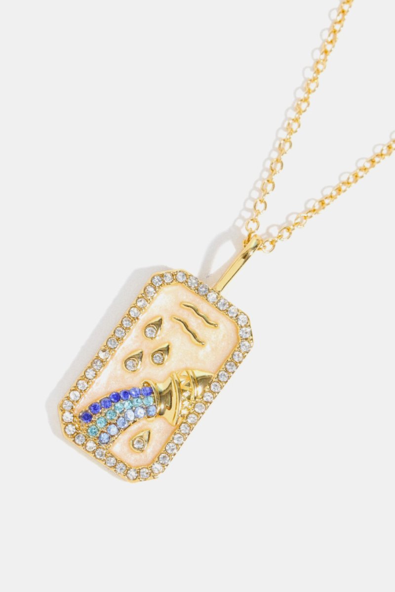 Rhinestone Constellation Pendant Copper Necklace - AMVIM
