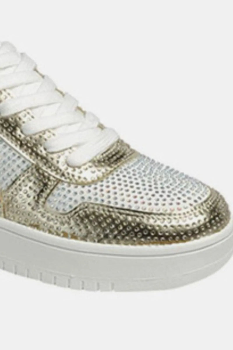 Rhinestone platform sneakers with flat cushioned sole - AMVIM