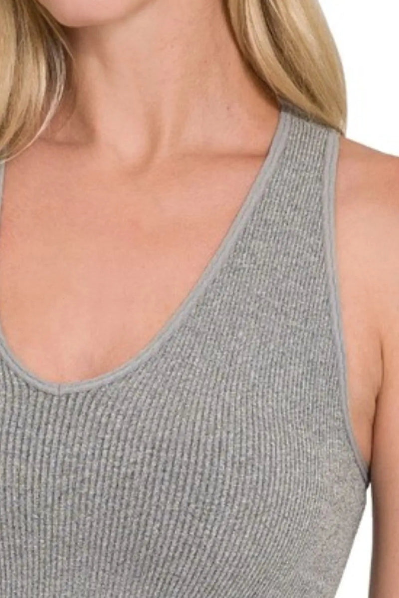 Ribbed Racerback Seamless Bra Tank Top – S/M to L/XL - AMVIM