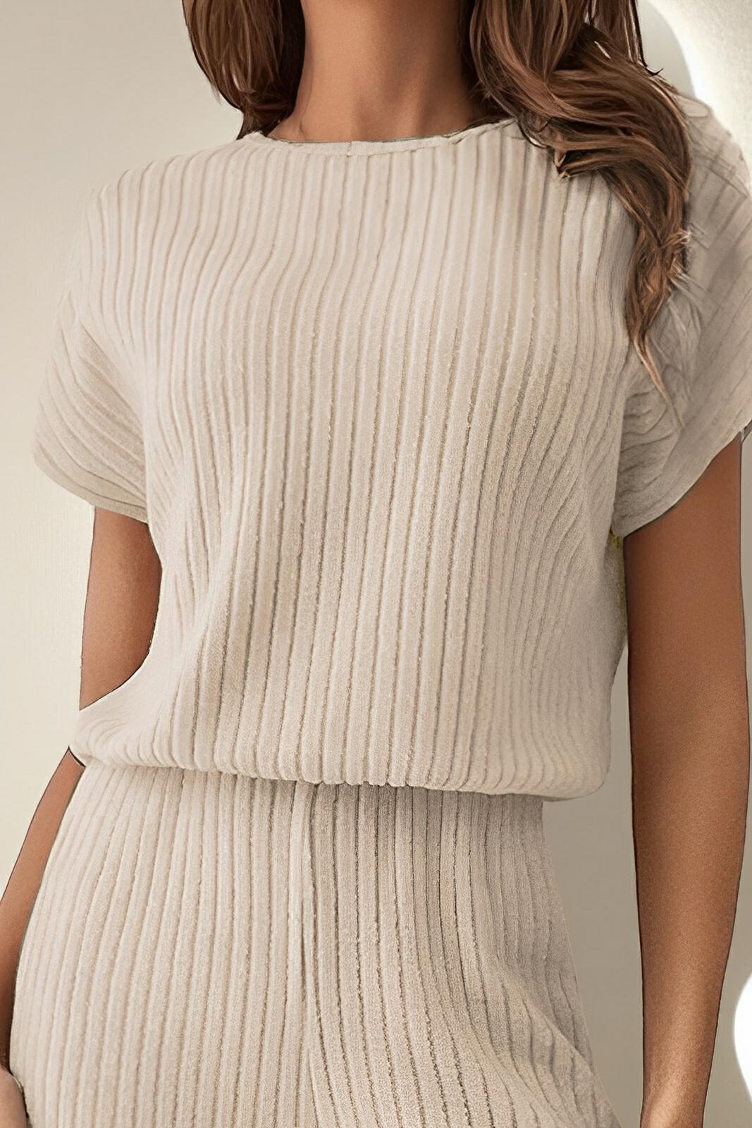 Round Neck Short Sleeve Jumpsuit - AMVIM