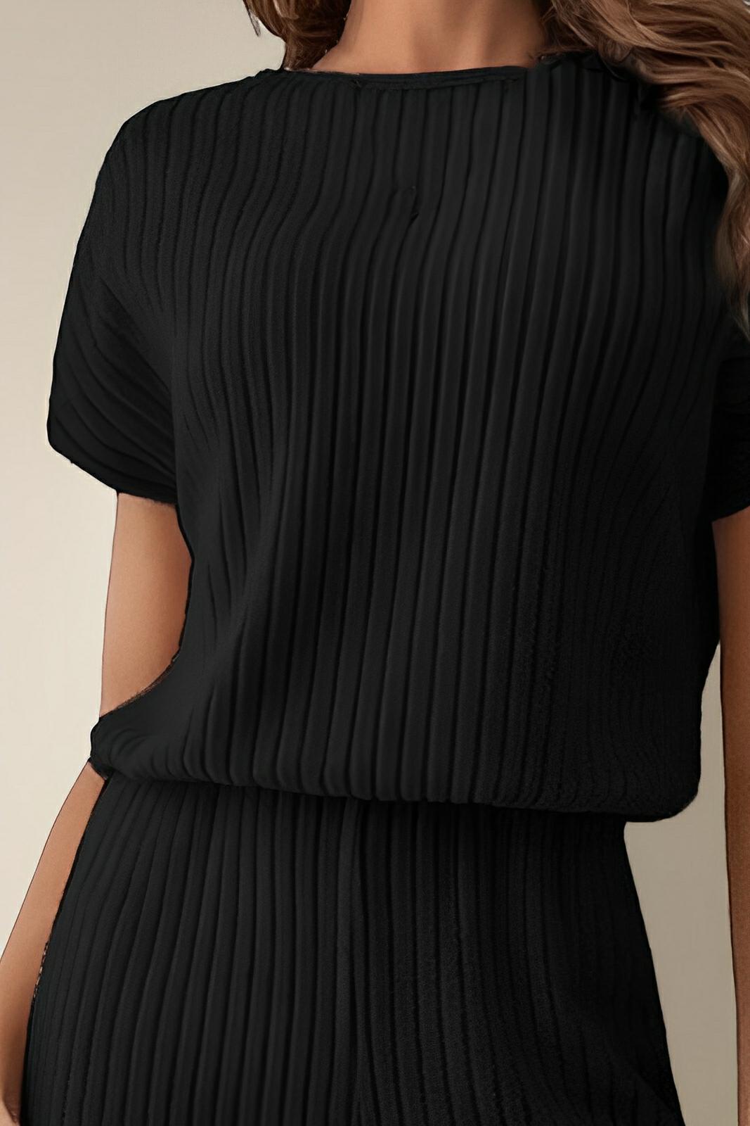 Round Neck Short Sleeve Jumpsuit - AMVIM
