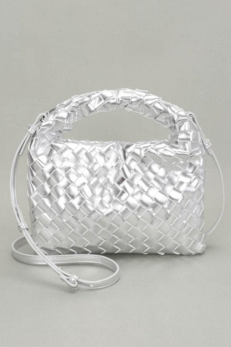 Shouldered Crossbody Weave Bag Faux Leather - AMVIM