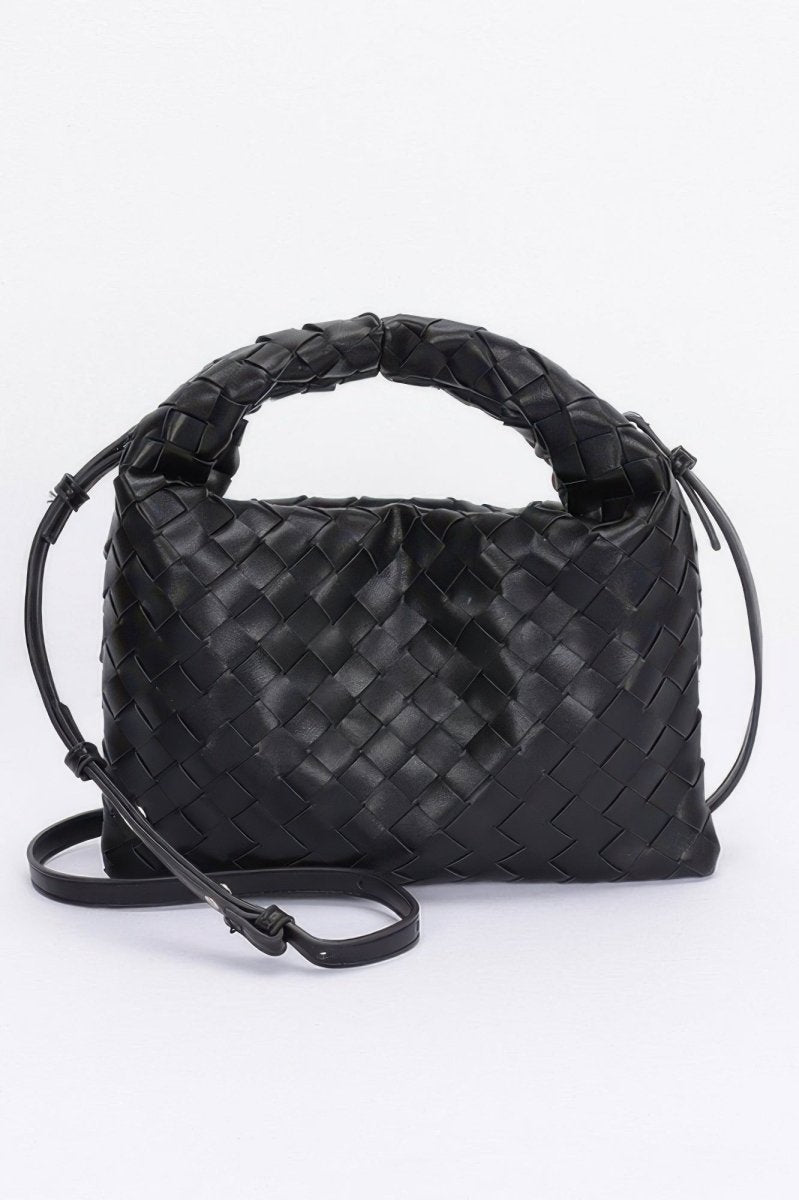 Shouldered Crossbody Weave Bag Faux Leather - AMVIM
