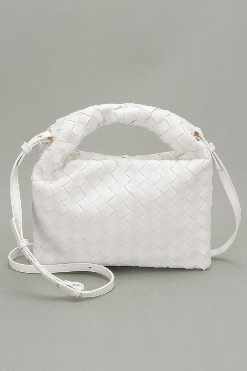 Shouldered Crossbody Weave Bag Faux Leather - AMVIM