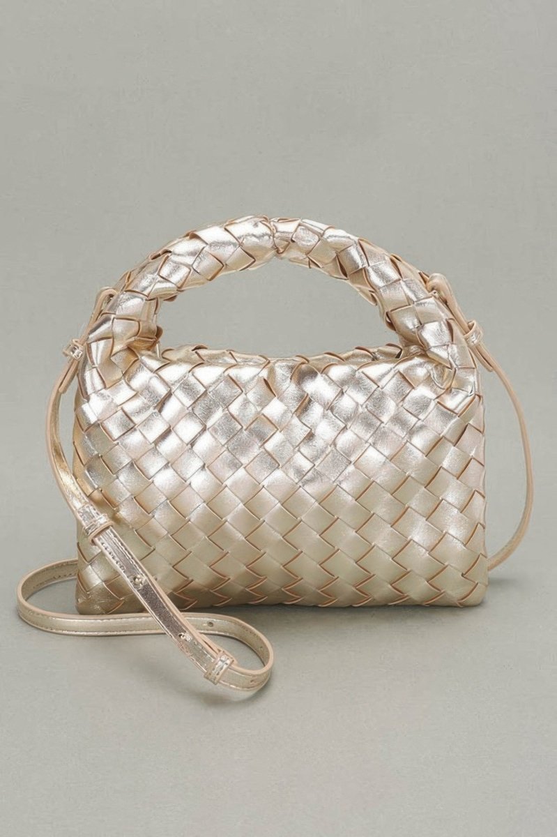 Shouldered Crossbody Weave Bag Faux Leather - AMVIM