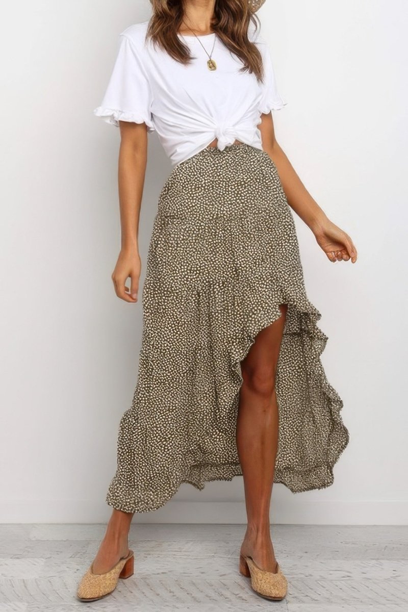 Skirt satin pleated high waist elegant midi for events - AMVIM
