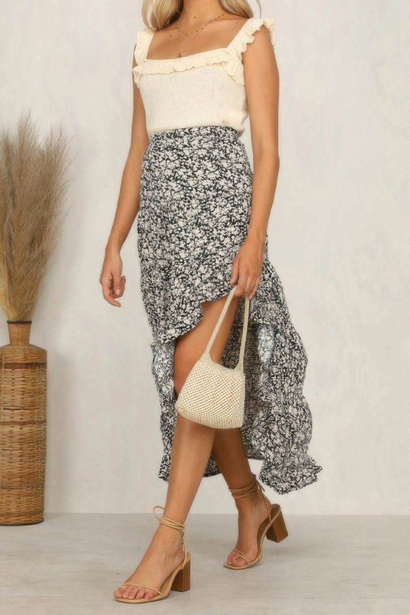 Skirt satin pleated high waist elegant midi for events - AMVIM
