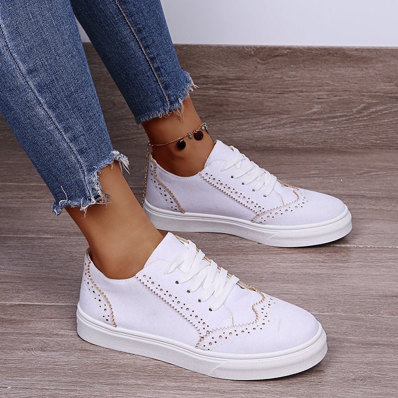 Suede Lace-Up Flat Sneakers - AMVIM