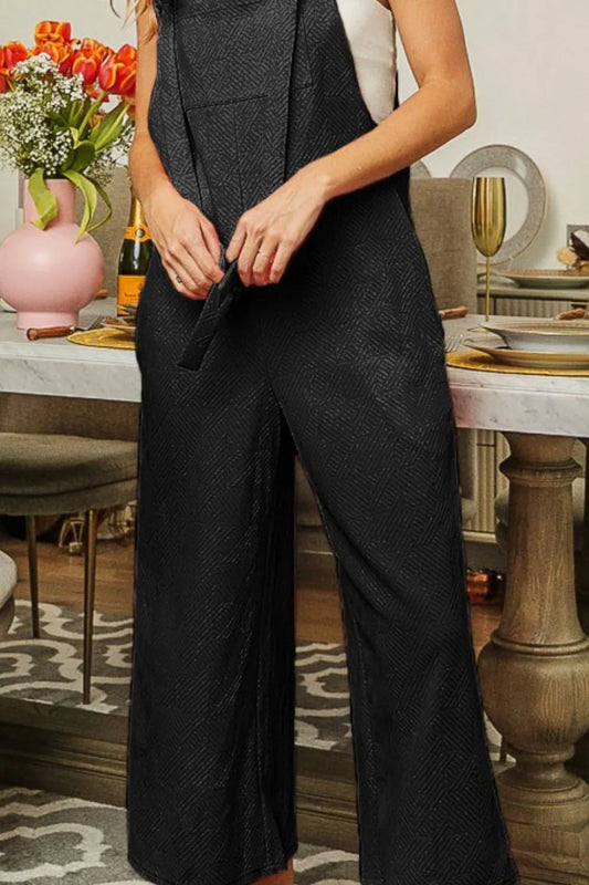 Textured Jacquard Jumpsuit with Functional Side Pockets - AMVIM