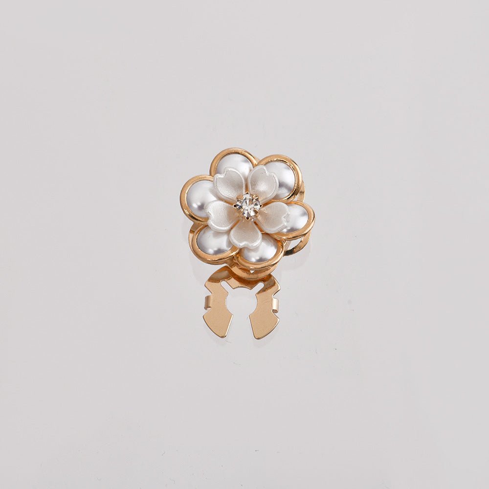 Women’s Camellia Flower Pearl Cufflinks – Elegant Accessory - AMVIM