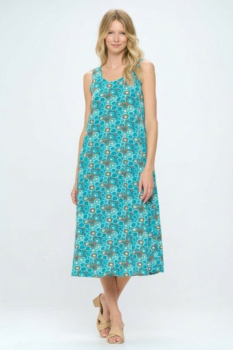 Women's Plus Size Print Sleeveless Maxi Dress - AMVIM