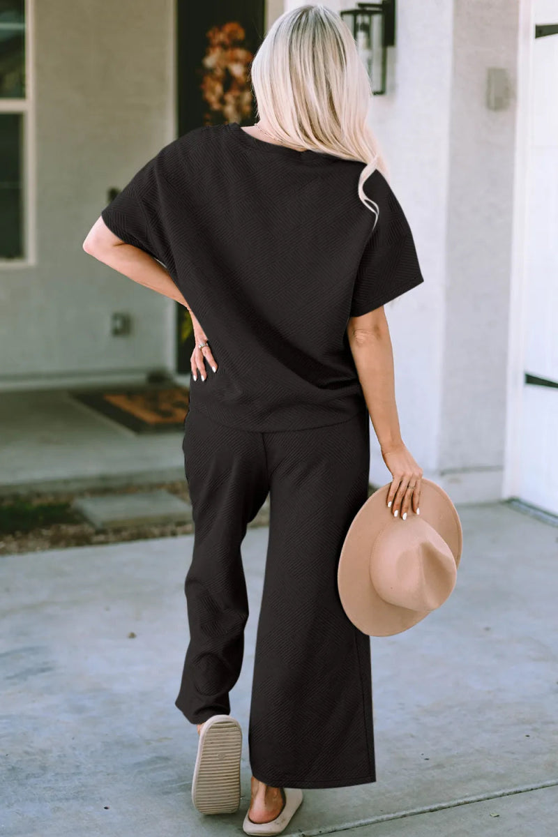 Women's Two - Piece Drawstring Lounge Set Outfit - AMVIM