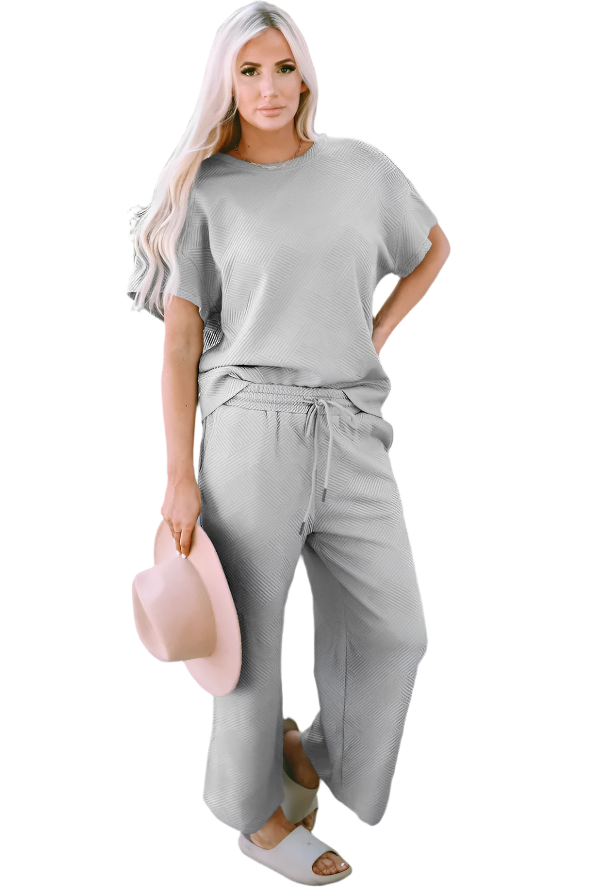 Women's Two - Piece Drawstring Lounge Set Outfit - AMVIM