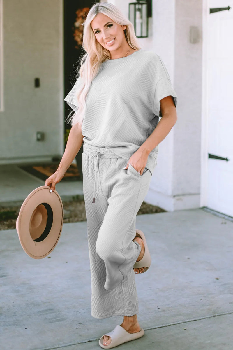Women's Two - Piece Drawstring Lounge Set Outfit - AMVIM