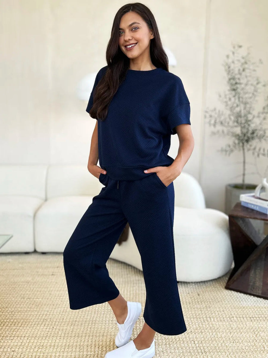 Women's Two - Piece Drawstring Lounge Set Outfit - AMVIM
