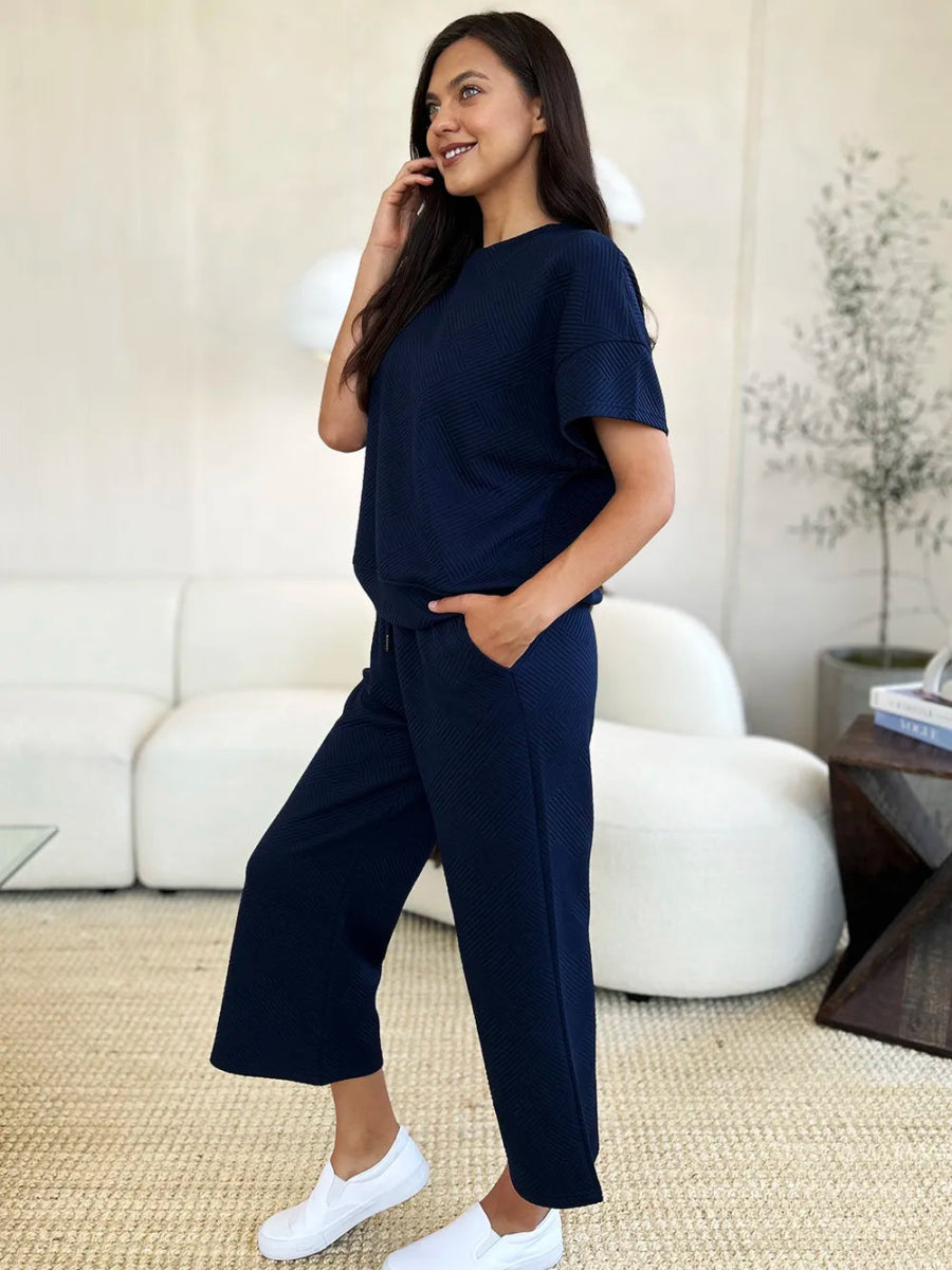 Women's Two - Piece Drawstring Lounge Set Outfit - AMVIM