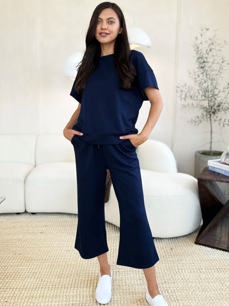 Women's Two - Piece Drawstring Lounge Set Outfit - AMVIM