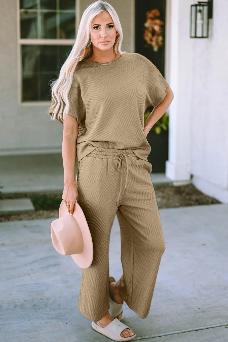 Women's Two - Piece Drawstring Lounge Set Outfit - AMVIM
