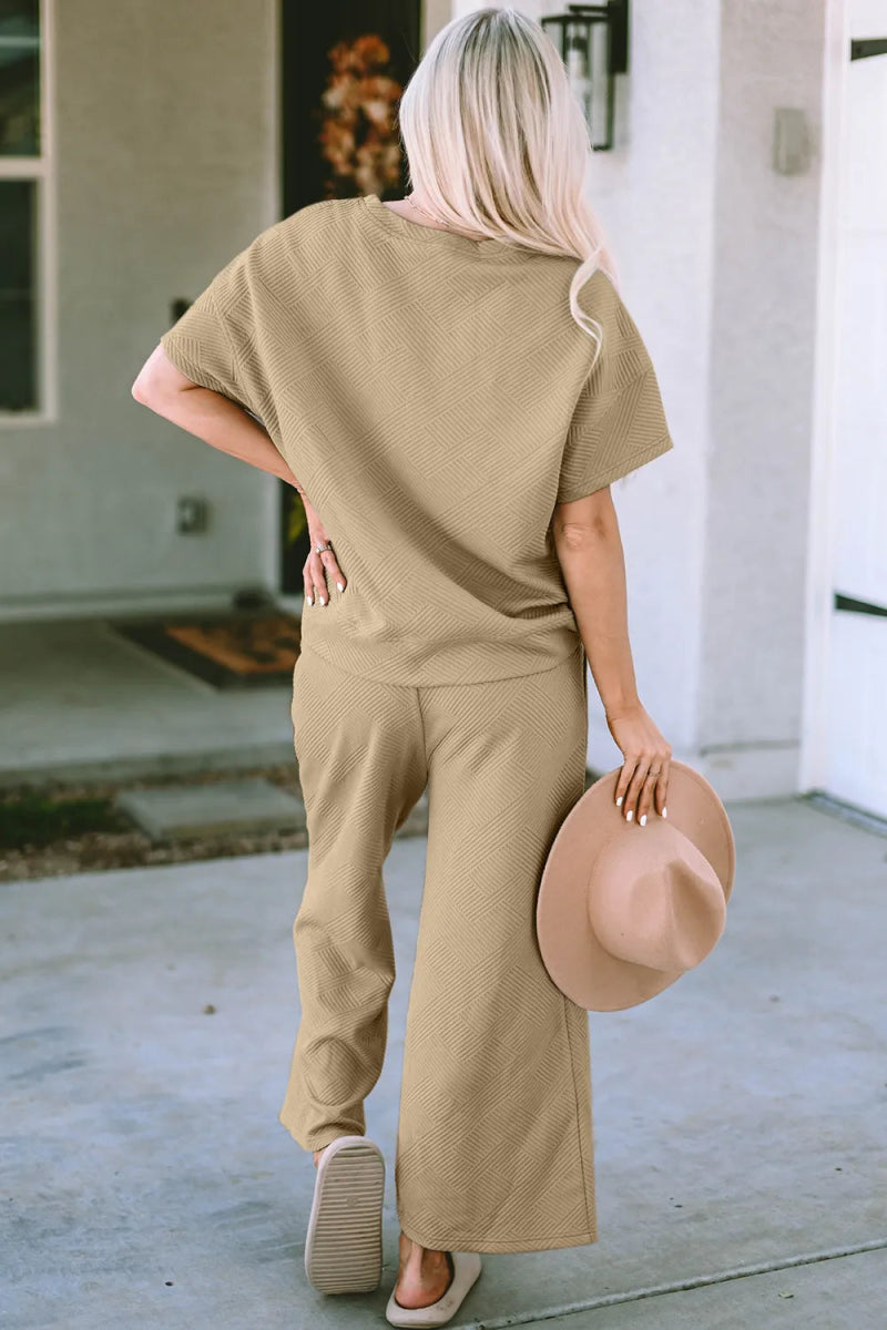 Women's Two - Piece Drawstring Lounge Set Outfit - AMVIM