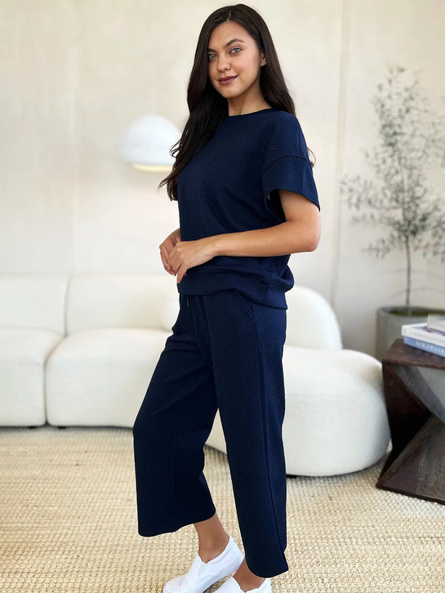 Women's Two - Piece Drawstring Lounge Set Outfit - AMVIM