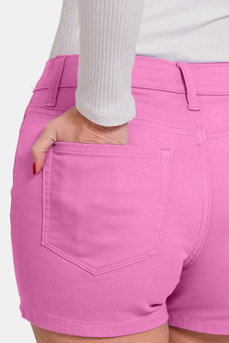 Zenana High Waist Denim Shorts - AMVIM