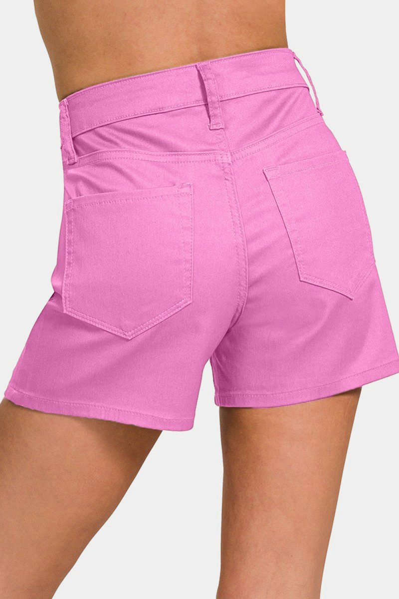 Zenana High Waist Denim Shorts - AMVIM
