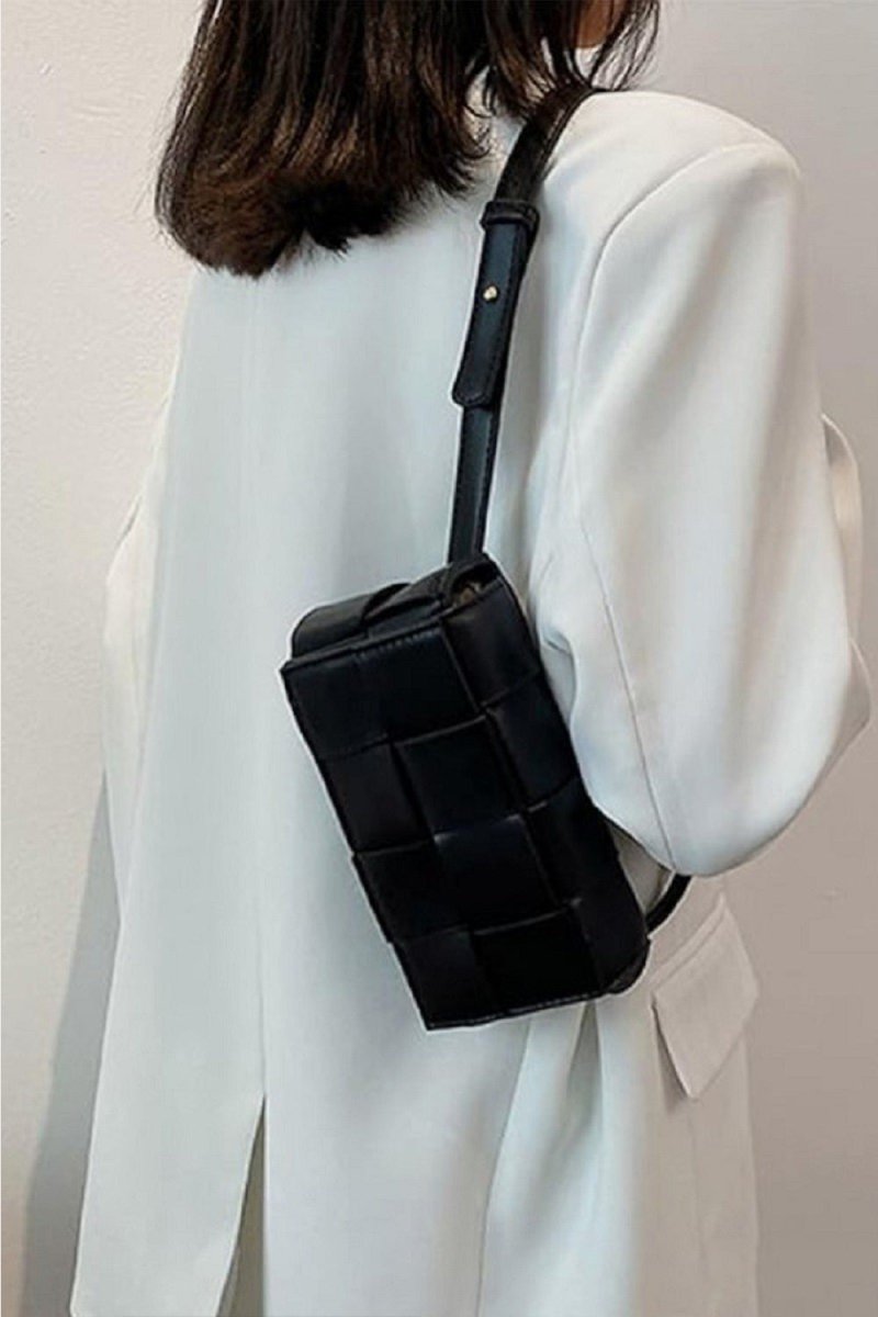 Zenana Vegan Leather Woven Crossbody Bag - AMVIM