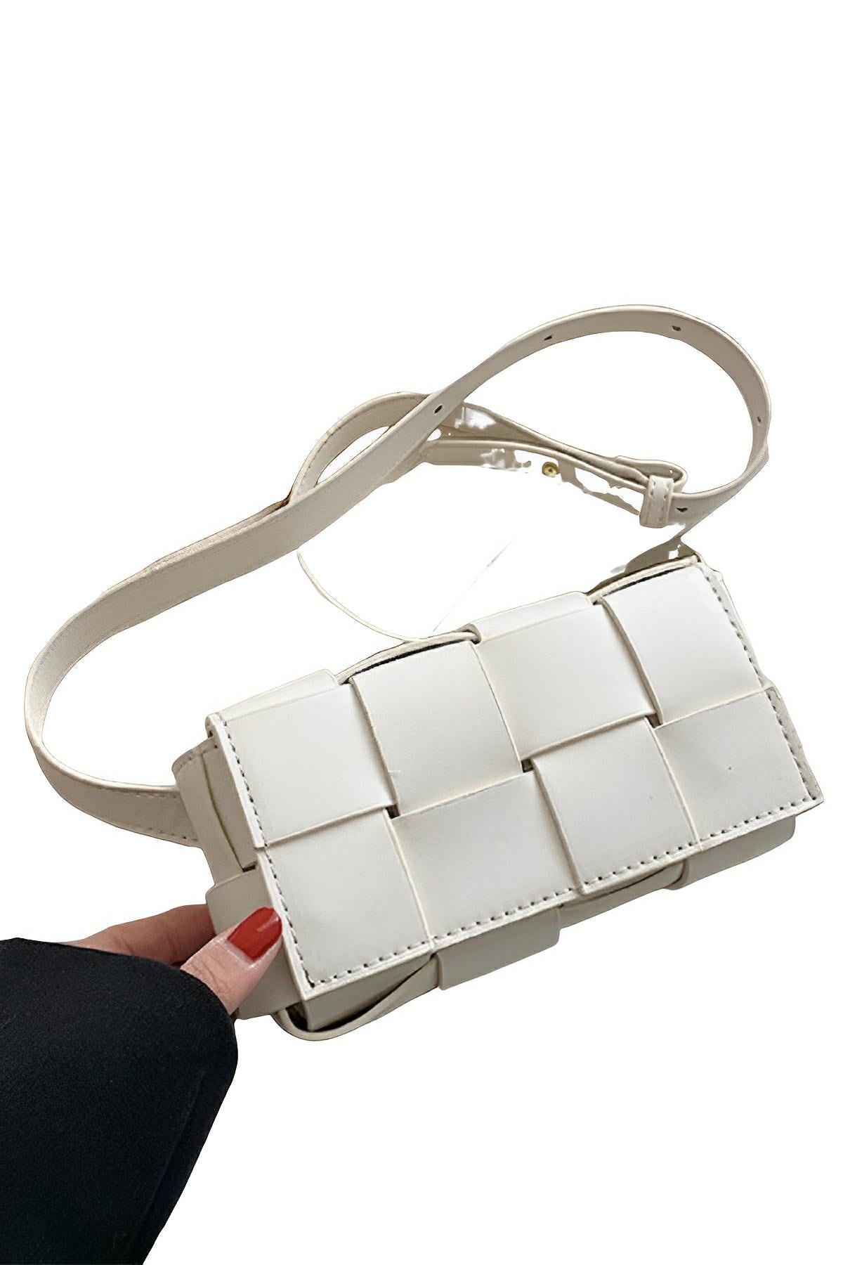 Zenana Vegan Leather Woven Crossbody Bag - AMVIM