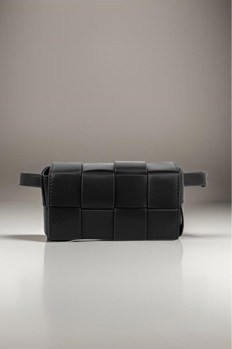 Zenana Vegan Leather Woven Crossbody Bag - AMVIM