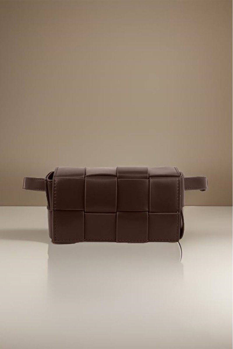 Zenana Vegan Leather Woven Crossbody Bag - AMVIM