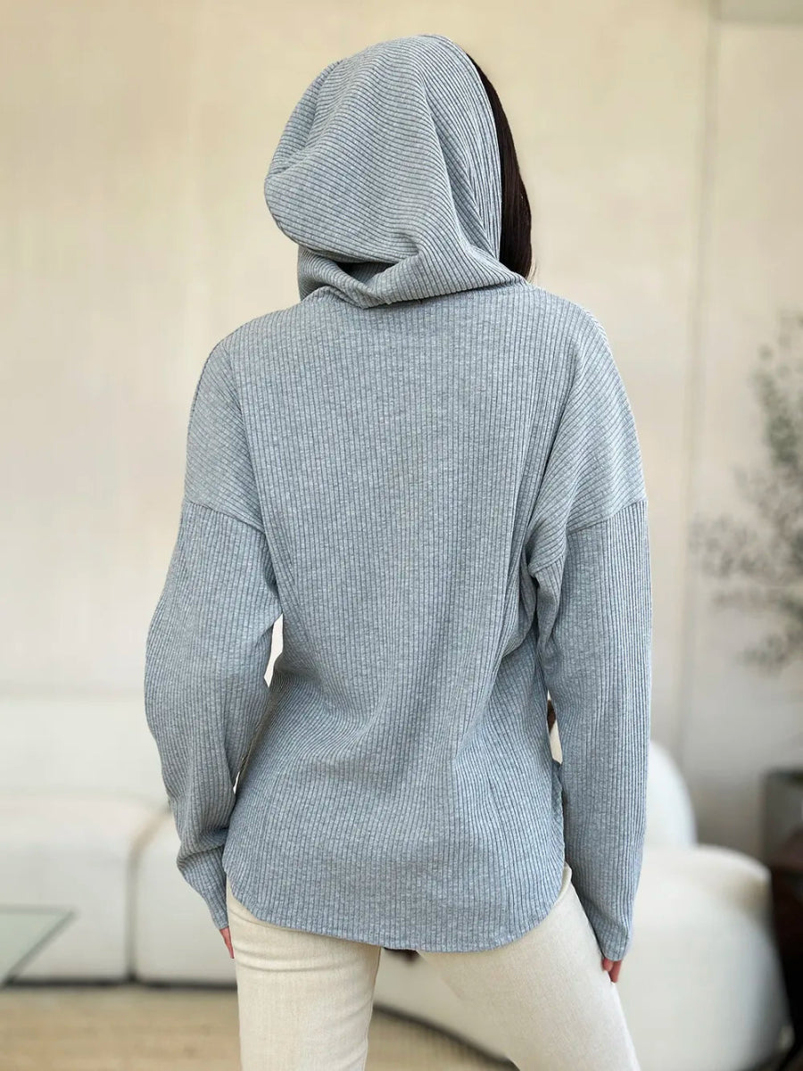 Zip Front Hooded Cotton Jacket with Drawstring for Layering Comfort - AMVIM