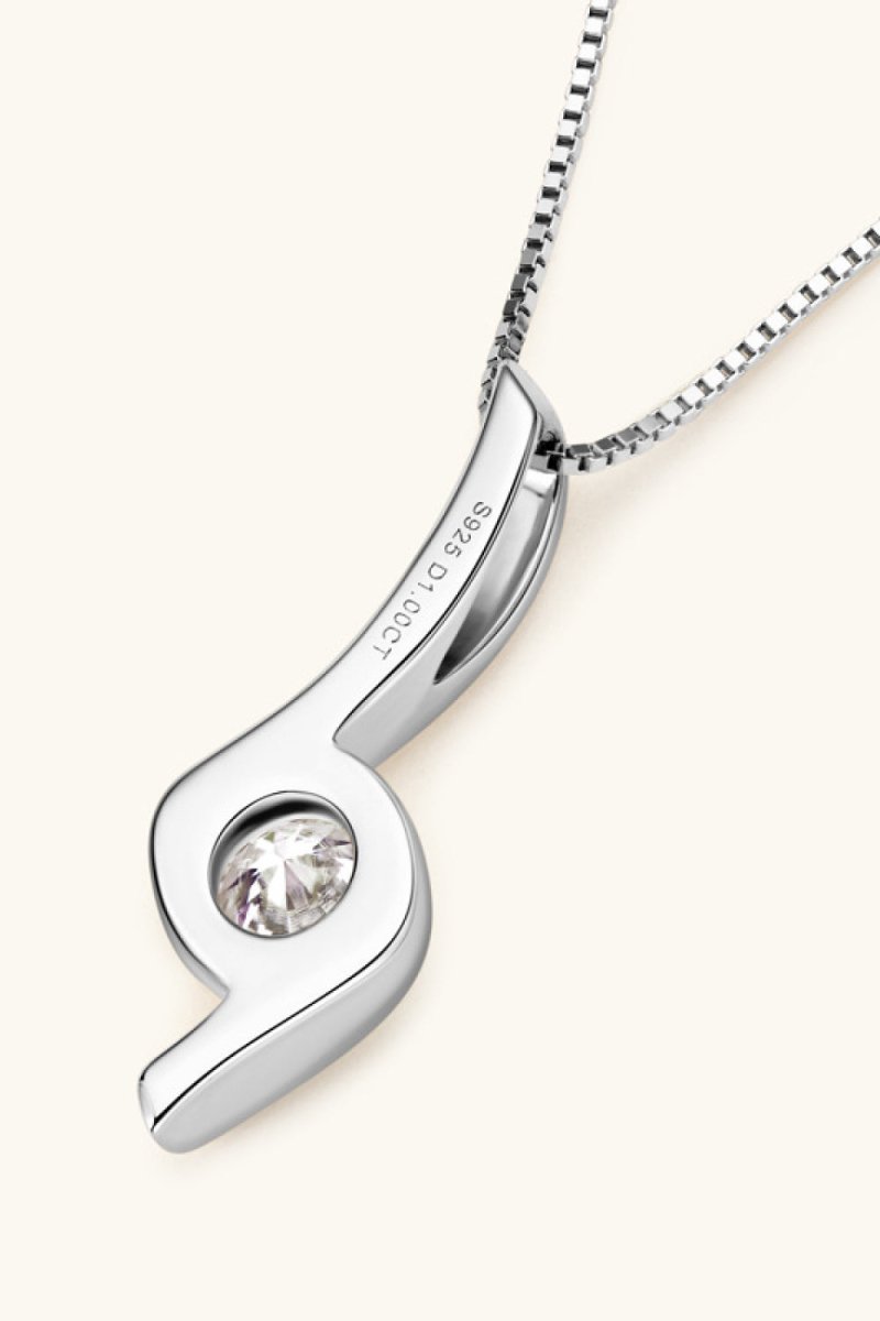 1 Carat Moissanite 925 Sterling Silver Necklace - AMVIM