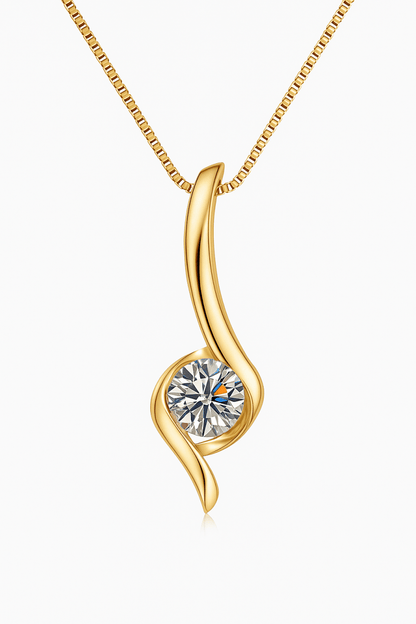 1 Carat Moissanite 925 Sterling Silver Necklace - AMVIM