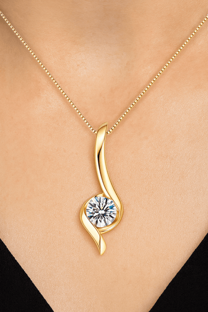 1 Carat Moissanite 925 Sterling Silver Necklace - AMVIM
