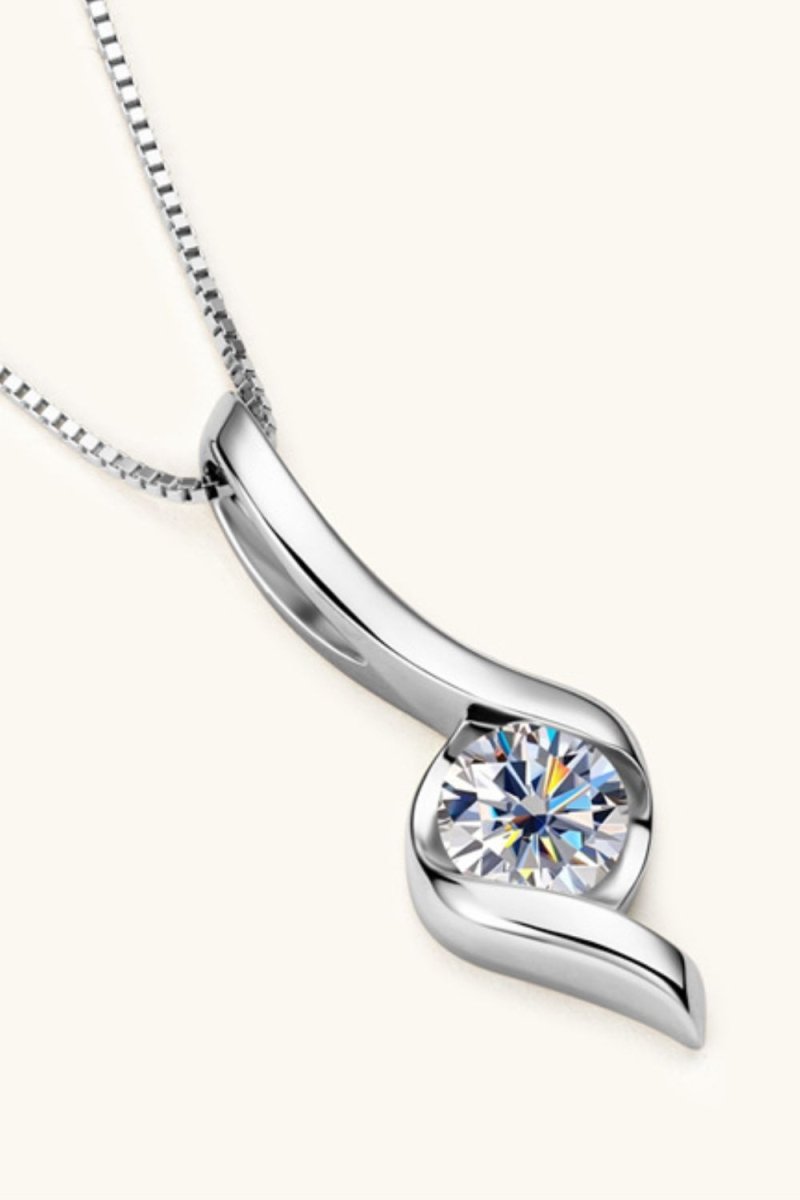 1 Carat Moissanite 925 Sterling Silver Necklace - AMVIM