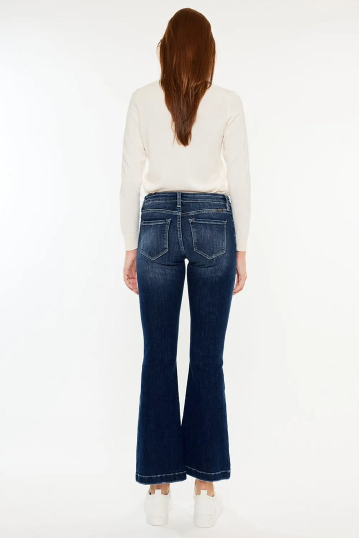 Kancan Mid Rise Button Fly Flare Jeans - AMVIM | SKU: 100100288851663,100100288852414,100100288853497,100100288854306,100100288855810,100100288856278,100100288857873,100100288858220