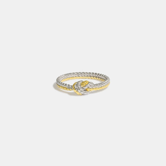 925 Sterling Silver Two Strand Twisted Knot Ring - AMVIM