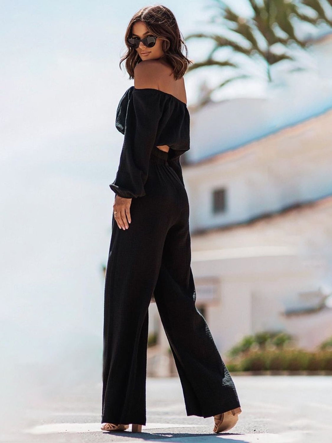 Top Off Shoulder Long Sleeve and Pants Set
