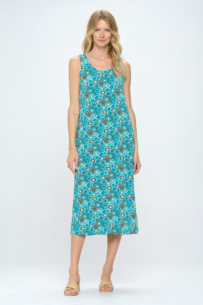 AMVIM - Women's Plus Size Print Sleeveless Maxi Dress